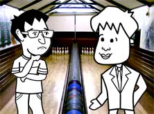 In the bowling alley