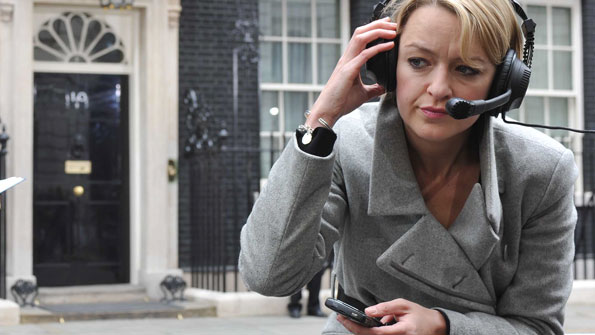 Laura Kuenssberg outside 10 Downing Street