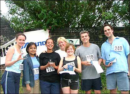 Outlook production team after a fun run