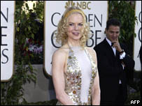 A atriz Nicole Kidman na cerimônia do Globo de Ouro do ano passado
