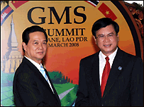 Thủ tướng Việt Nam và Lào tại hội nghị Tiểu vùng Mekong Mở rộng 2008