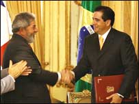 Presidente Luiz Inácio Lula da Silva durante encontro com o presidente do Panamá, Martín Torrijos, na Cidade do Panamá. Foto: Ricardo Stuckert/PR 