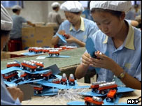 Çin'de oyuncak fabrikası
