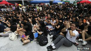 香港反國教示威