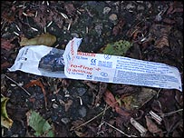 Discarded syringe