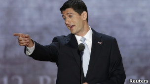 Paul Ryan em discurso na convenção nacional do Partido Republicano, na Flórida (Foto: Reuters)