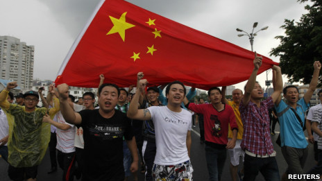 Người biểu tình chống Nhật ở Thâm Quyến hôm 19/8