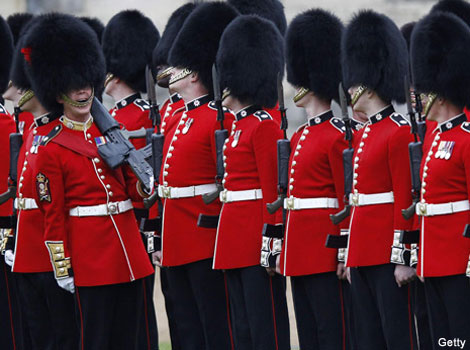 Members of the 1st Battalion and No. 7 Company the Coldstream Guards