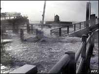Tempestade e inundação em Esbjerg, Dinamarca
