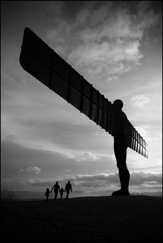 Family below Angel of the North. Photo: Ashley Corr