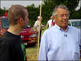 Robert looks on with Matthew Williams