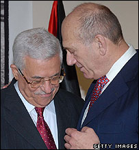 Chủ tịch Palestine Mahmoud Abbas và Thủ tướng Prime Minister Ehud Olmert