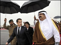 امیر قطر و رئیس جمهوری فرانسه