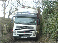 stuck lorry