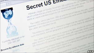 Screenshot of Wikileaks website