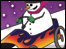 Snowman on kart
