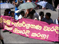 Protesting teachers in Sri Lanka (Library photo)