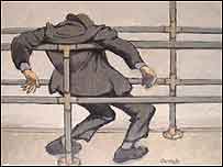 Norman Cornish painting of man c/o Northumbria University Gallery