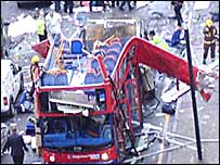 Explozí roztržený autobus, 7. 7. 2005
