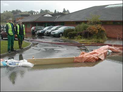 Flooding at Cherry Orchard school Worcester
