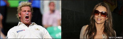 Shane Warne and Elizabeth Hurley