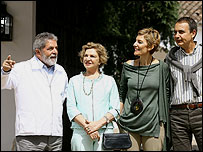 Lula, Zapatero e primeiras-damas em Toledo (Foto: Ricardo Stuckert/PR)