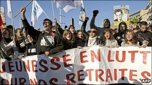 Students protesting in Marseilles, 19 October 2010