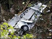 Destroços do avião da Gol