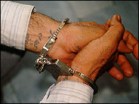 دستبند بر دست