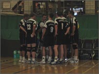Guernsey Volleyball players take a timeout