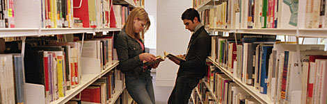 people reading in library