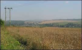 View of Lambourn across field