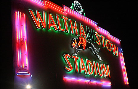 Walthamstow Greyhound Stadium during one of the final three meetings held on Tuesday 12th August. The stadium closes on Saturday 16th August 2008 afte