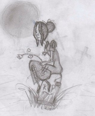Girl on Grave