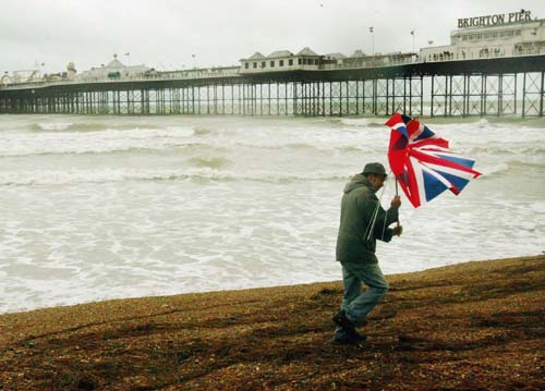 A man on Brighton beach