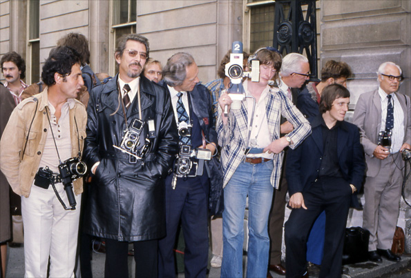 Photographers outside Bow Street Court