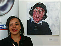 Catherine Howell with her work