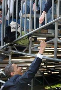 Obama fazendo campanha em Indiana