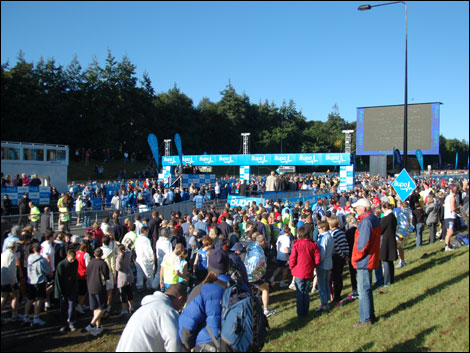 Crowds at the start of the 2008 Great North Run