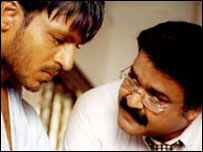 फिल्म 'कंपनी' के एक दृश्य में मोहनलाल और विवेक ओबराय