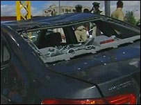 Cena do ataque no sul de Damasco