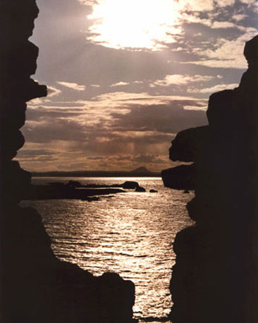 Dunbar Castle, sunset