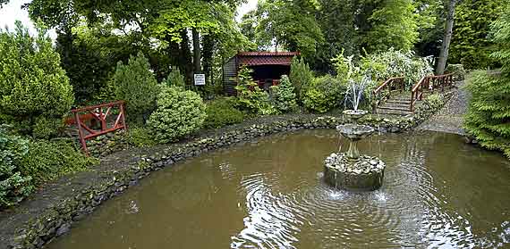 The centre is set in beautifully maintained gardens which include a fountain, a bridge and a waterwheel