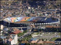 Estádio em Cuzco, no Peru