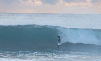 Some size. Big straight-hander. Pic Billiard, Burleigh, May 07