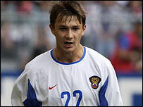 Cầu thủ Nga Dimitry Sychev năm nay 18 tuổi