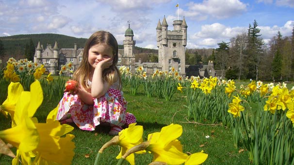 Girl among the daffodils, Balmoral Castle