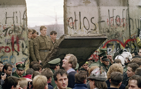 The dismantling of the Berlin Wall in November 1989. AFP/Getty Images
