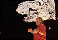 Bill Oddie films a scene in the studio.