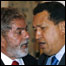 Os presidentes do Brasil, Luiz Inácio Lula da Silva, e da Venezuela, Hugo Chávez